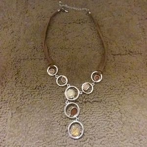 Brown & silver necklace